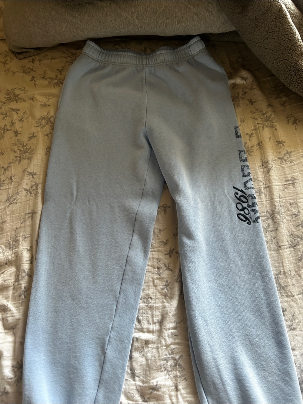 PINK Victoria's Secret Light Blue Joggers with Side Logo